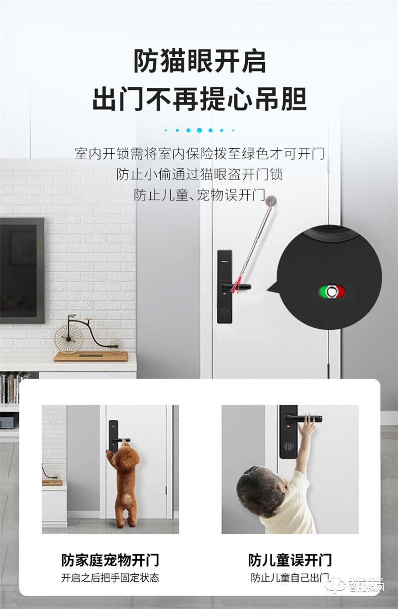 凯迪仕智能锁F200 密码指纹锁家用防盗门锁